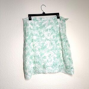 Max Studio Asymmetrical Mint Floral Skirt